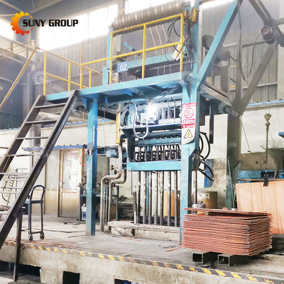 Máquina de fundição contínua de cobre para processamento de placas de cobre de cátodo