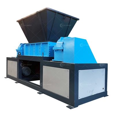 Triturador de eixo duplo controlado por PLC para reciclagem de papel plástico em caixas de madeira