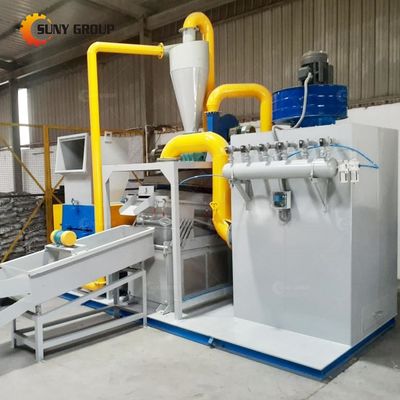 Equipamento de reciclagem de fios de cabo controlado por PLC para esmagamento e separação de fios de resíduos