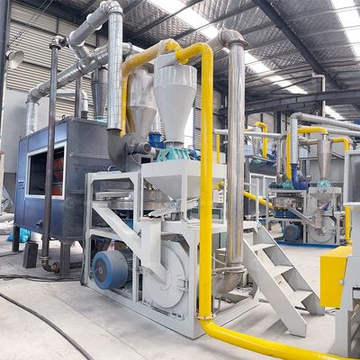 Instalação de reciclagem de papel alumínio de sucata controlada por PLC Máquina de separador de plástico de alumínio