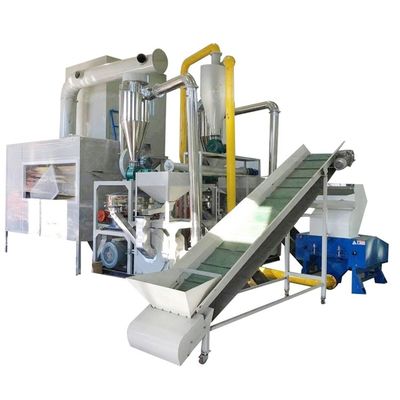 Instalação de reciclagem de papel alumínio de sucata controlada por PLC Máquina de separador de plástico de alumínio