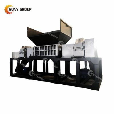 Máquina de trituração de resíduos de plástico e resíduos metálicos de eixo duplo com potência de 15 kW