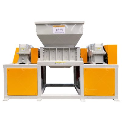 Triturador de eixo duplo controlado por PLC para reciclagem de papel plástico em caixas de madeira